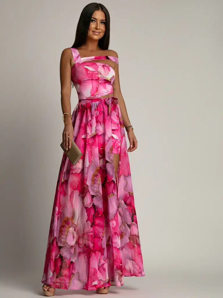 Sukienka maxi 2 w 1 NB Magnos różowa