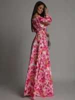 Sukienka maxi NB Babi różowo-pomarańczowa