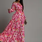 Sukienka maxi NB Babi różowo-pomarańczowa