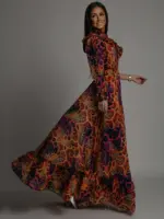 Sukienka maxi NB Mango II pomarańczowo-fioletowa