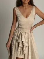 Sukienka maxi NB Merbella beżowa w panterkę