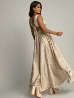 Sukienka maxi NB Merbella beżowa w panterkę