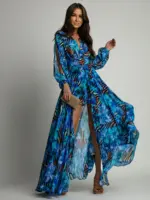 Sukienka maxi NB Oia niebieska