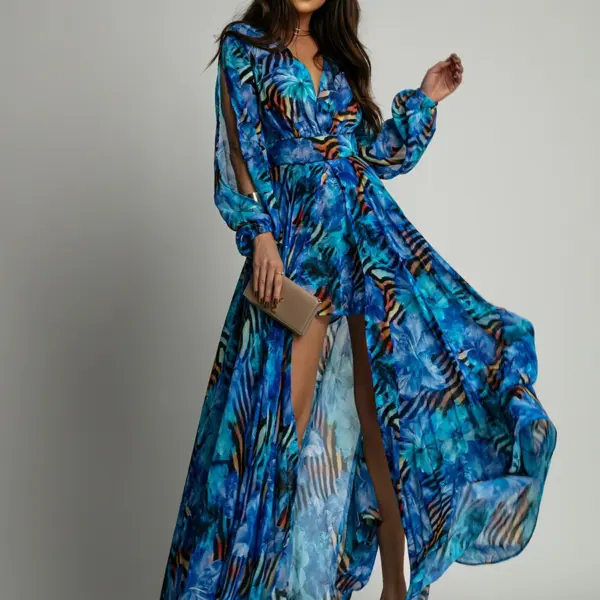 Sukienka maxi NB Oia niebieska