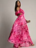 Sukienka maxi NB Salip różowa w kwiaty