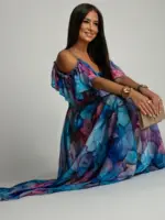 Sukienka maxi NB w kwiaty Secret Garden niebieska