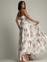 Sukienka maxi w róze NB Viva Garden biała