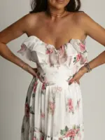 Sukienka maxi w róze NB Viva Garden biała