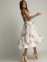 Sukienka midi w róże NB Viva Garden biała