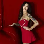 Sukienka rozkloszowana NB V-ness czerwona