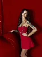 Sukienka rozkloszowana NB V-ness czerwona