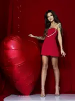 Sukienka rozkloszowana NB V-ness czerwona