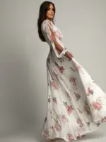 Sukienka maxi w róze NB Viva Garden biała