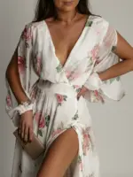 Sukienka maxi w róze NB Viva Garden biała