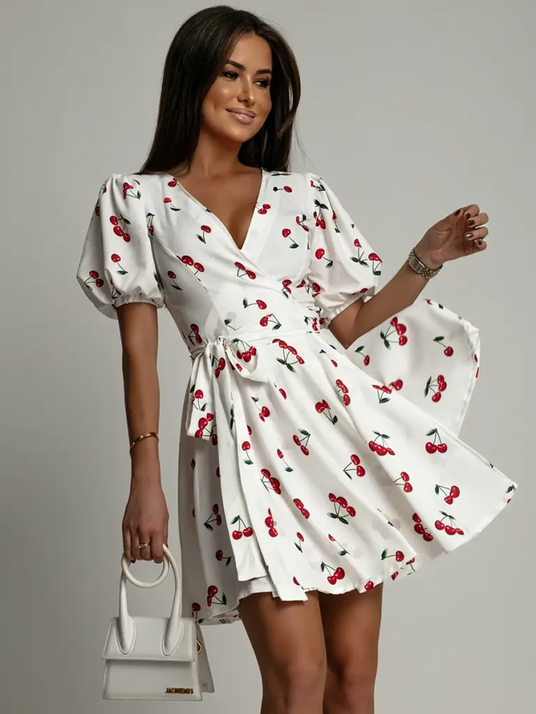 Sukienka w wisienki NB Cherry biała