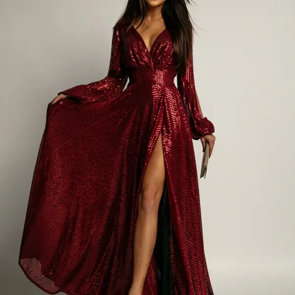 Sukienka wieczorowa NB Etre bordowa