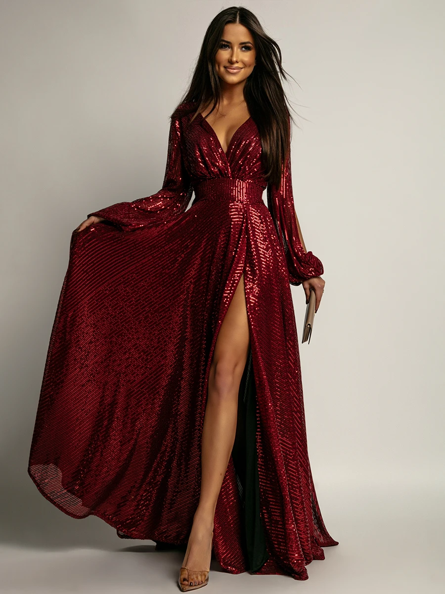 Sukienka wieczorowa NB Etre bordowa (2) Sukienka wieczorowa NB Etre bordowa