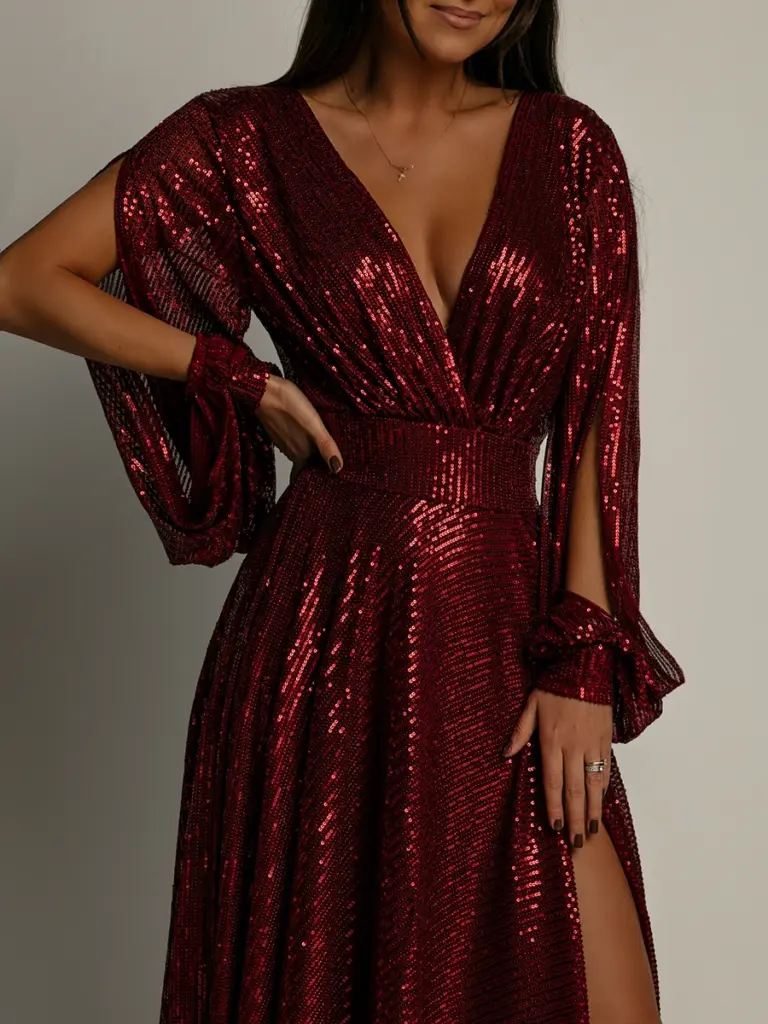 Sukienka wieczorowa NB Etre bordowa