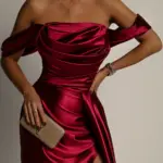 Sukienka wieczorowa NB Satoe bordowa