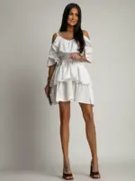 Sukienka z falbankami NB Voler II biała