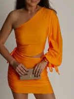 Sukienka z lycry NB Santaba pomarańczowa