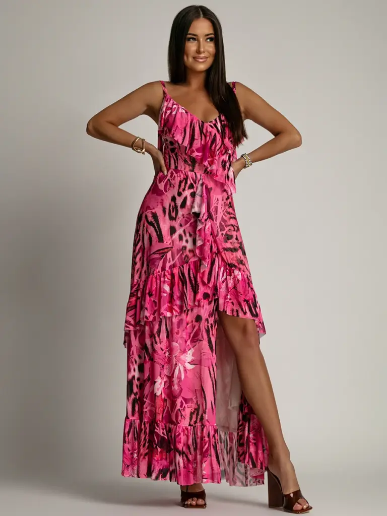 Sukienka z siatki NB Fone różowa