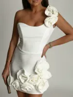 Sukienka mini NB Tomiola ecru nikolab