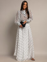 Zestaw w kropki – bluzka + spodnie NB Bilbi biały - obrazek 2