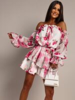 Kombinezon w róże NB Marbes biały - obrazek 2