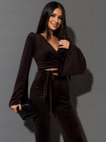 Komplet welurowy NB Titto brązowy - obrazek 3