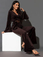 Komplet welurowy NB Titto brązowy - obrazek 2