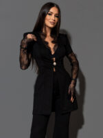 Komplet elegancki ze spodniami gładkimi NB Manilo II czarny - obrazek 2