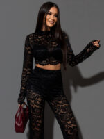 Komplet koronkowy NB Artes czarny - obrazek 3