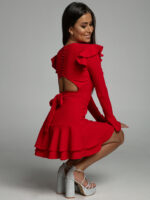 Sukienka rozkloszowana NB Palipa czerwona - obrazek 3