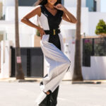 Czarno biały kombinezon