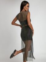 Sukienka siatka midi NB Hawana z topem i spódniczką czarna - obrazek 2